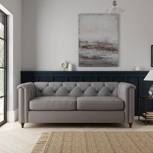 Chesterfield Soft Texture 3 Seater Sofa Grey