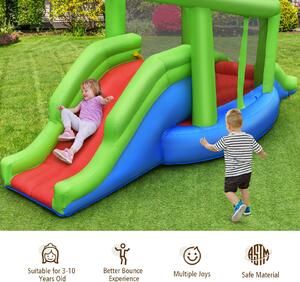 Costway Inflatable Bouncy Castle with 2 Slides and a Basketball Hoop
