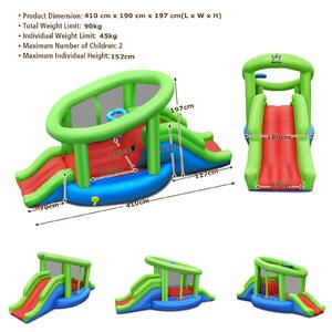 Costway Inflatable Bouncy Castle with 2 Slides and a Basketball Hoop