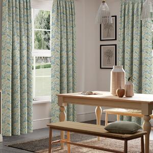 Heritage Zoe Made to Measure Curtains Zoe Sky and Light Goldenrod