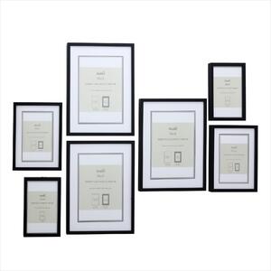 Pack of 7 Essentials Gallery Photo Frame Black