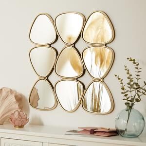 Pebble Mirrored Wall Art Gold Effect