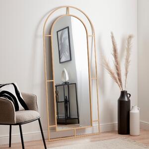 Arch Window Full Length Mirror, 180x80cm Gold Effect