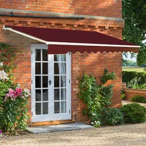 Costway Patio Awning Sun Shade Retractable Shelter Outdoor-Wine