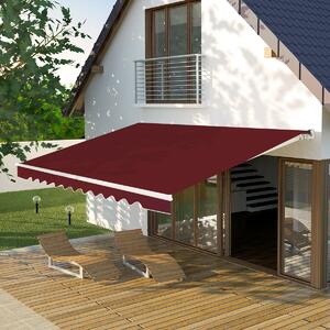 Costway Patio Awning Sun Shade Retractable Shelter Outdoor-Wine
