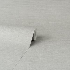 Grasscloth Plain Grey Wallpaper Grey