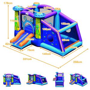 Costway Inflatable Bounce House Cartoon Castle with Water Slide