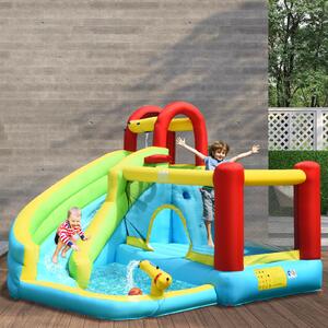 Costway Inflatable Bouncy Water Castle with Slide and Water Gun
