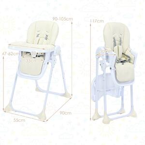 Costway Folding High Chair-Beige