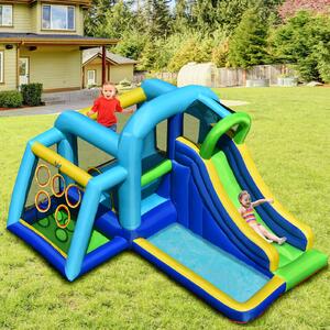 Costway Inflatable Water Bouncy House with Slide and Ball Pit