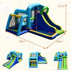 Costway Inflatable Water Bouncy House with Slide and Ball Pit