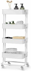 Costway 4-Tier Rolling Utility Cart with 4 Baskets and 2 Lockable Wheels