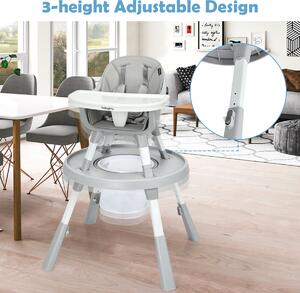 Costway 6-in-1 Baby Highchair with Double Tray and Storage
