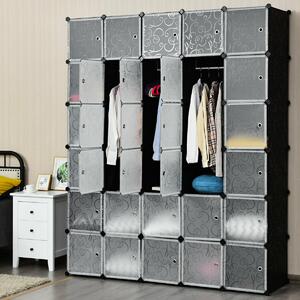Costway Costway 20/30 Cube Plastic Closet with Cloth Hanging Rail-Size 2