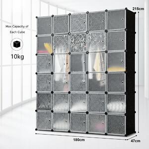 Costway Costway 20/30 Cube Plastic Closet with Cloth Hanging Rail-Size 2