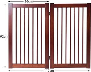 Costway Costway 2/4 Panel Wooden Dog Gate with Lockable Door for Stairs-Size 1