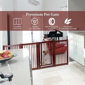 Costway Costway 2 Panel Wooden Dog Gate with Lockable Door for Stairs-Size 2