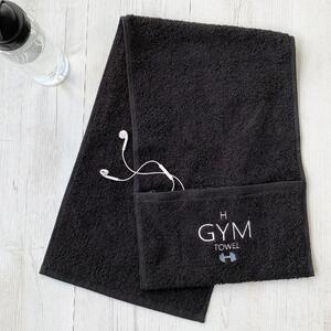 Personalised Zip Gym Towel Black