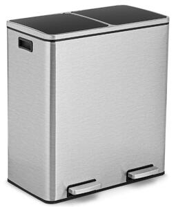 Costway Double Recycle Pedal Bin wth Dual Removable Compartments for Home