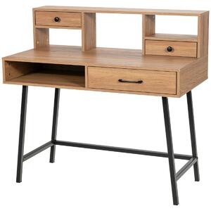 Costway Multifunctional Dressing Table with 3 Drawers and Open Shelves