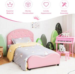 Costway 150cm Wooden Children Bed with Headboard and Footboard