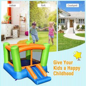 Costway Kids Cute Castle with Slide and Carrying Bag