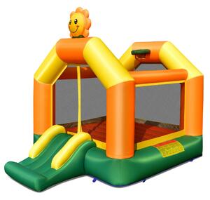 Costway Inflatable Bounce House with Slide and Basketball Rim