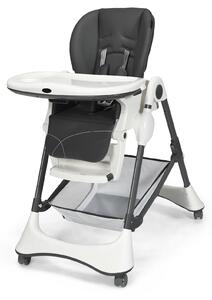 Costway 4 in 1 Folding Baby High Chair with Removable Tray and Storage-Grey