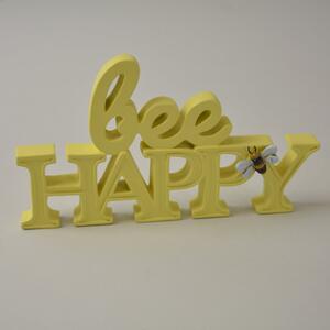 Bee Happy Word Block Yellow