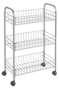 Lugano Rolling Cart 3 Tier Rolling Cart Silver