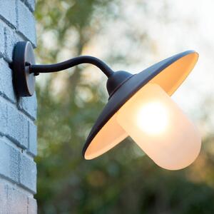 Cottage outdoor wall light, Ø 30 cm, rusty brown