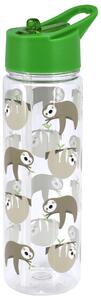 Sloth 620ml Water Bottle Clear, Grey and Green
