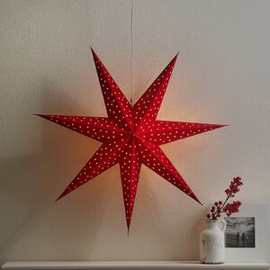 Markslöjd Clara star for hanging, velvet look, Ø 75 cm red
