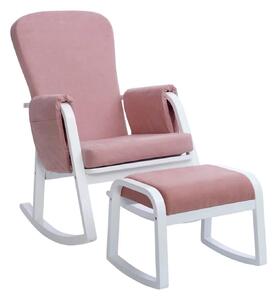 Ickle Bubba Dursley Rocking Chair and Stool - Blush Pink