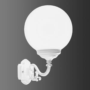 1130 outdoor wall light, spherical lampshade white