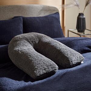 Teddy Bear Charcoal V-Shaped Cushion Grey