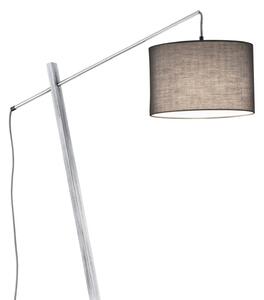 Padme floor lamp, grey fabric lampshade