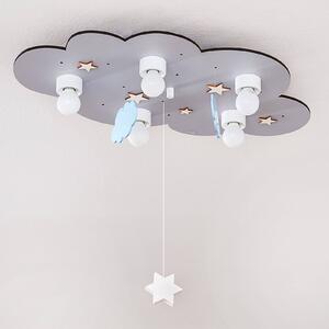 Cloud ceiling light 5-bulb hanging decoration grey