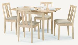 Rufford Square Extendable Dining Table with 4 Coast Chairs Beige