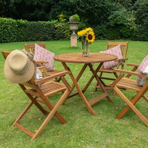 Henley 4 Seater Round Dining Set Natural Wood