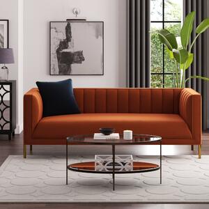 Bellamy Luxe Velvet 3 Seater Sofa Orange