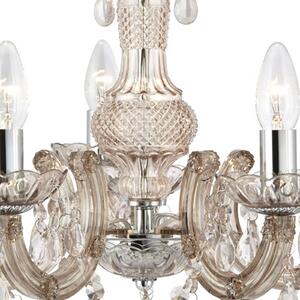 Marie Therese chandelier, brown, five-bulb