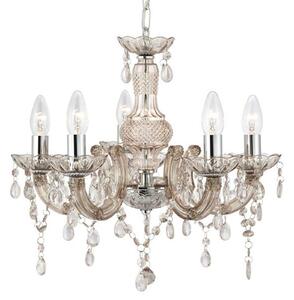 Marie Therese chandelier, brown, five-bulb