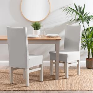 Soft Marl Dining Chair Cover Light Grey