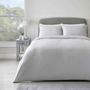 Hotel Cotton Sateen 300 Thread Count Duvet Cover and Pillowcase Set Grey
