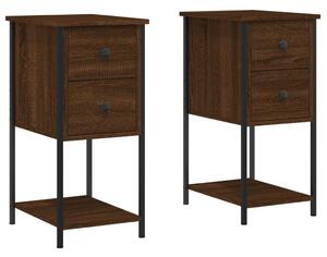 Bedside Cabinets 2 pcs Brown Oak 32x42x70 cm Engineered Wood