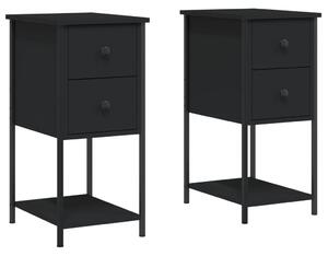 Bedside Cabinets 2 pcs Black 32x42x70 cm Engineered Wood