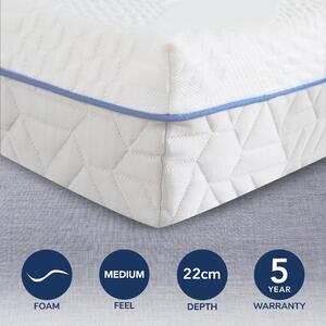Comfortzone Memory AirFlow Breathable Bounce Back Mattress White/Blue