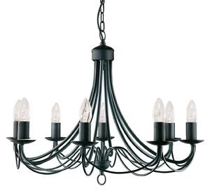 Maypole chandelier matt black, 8-bulb
