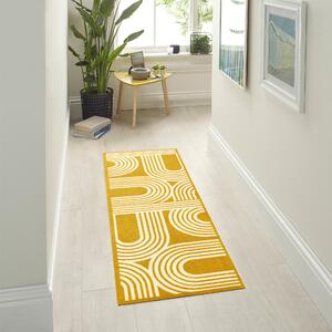Marvel Curves Washable Doormat Yellow/White